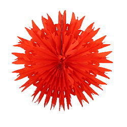 Снежинка обьемная 40 см оранжевый