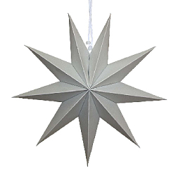 Звезда 30 см девятиконечная, серый