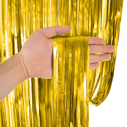 Занавес дождик 1 х 3 м, металлик матовый, Золото