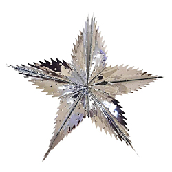 Звезда фольгированная с перфорацией 40 см пятиконечная, серебро